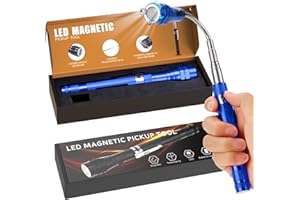 KUCHEY Magnetic Flashlight Pickup Tool Dad Gifts Cool Magnet Telescoping Gadgets with LED Gifts for Mens Husband Him Blue