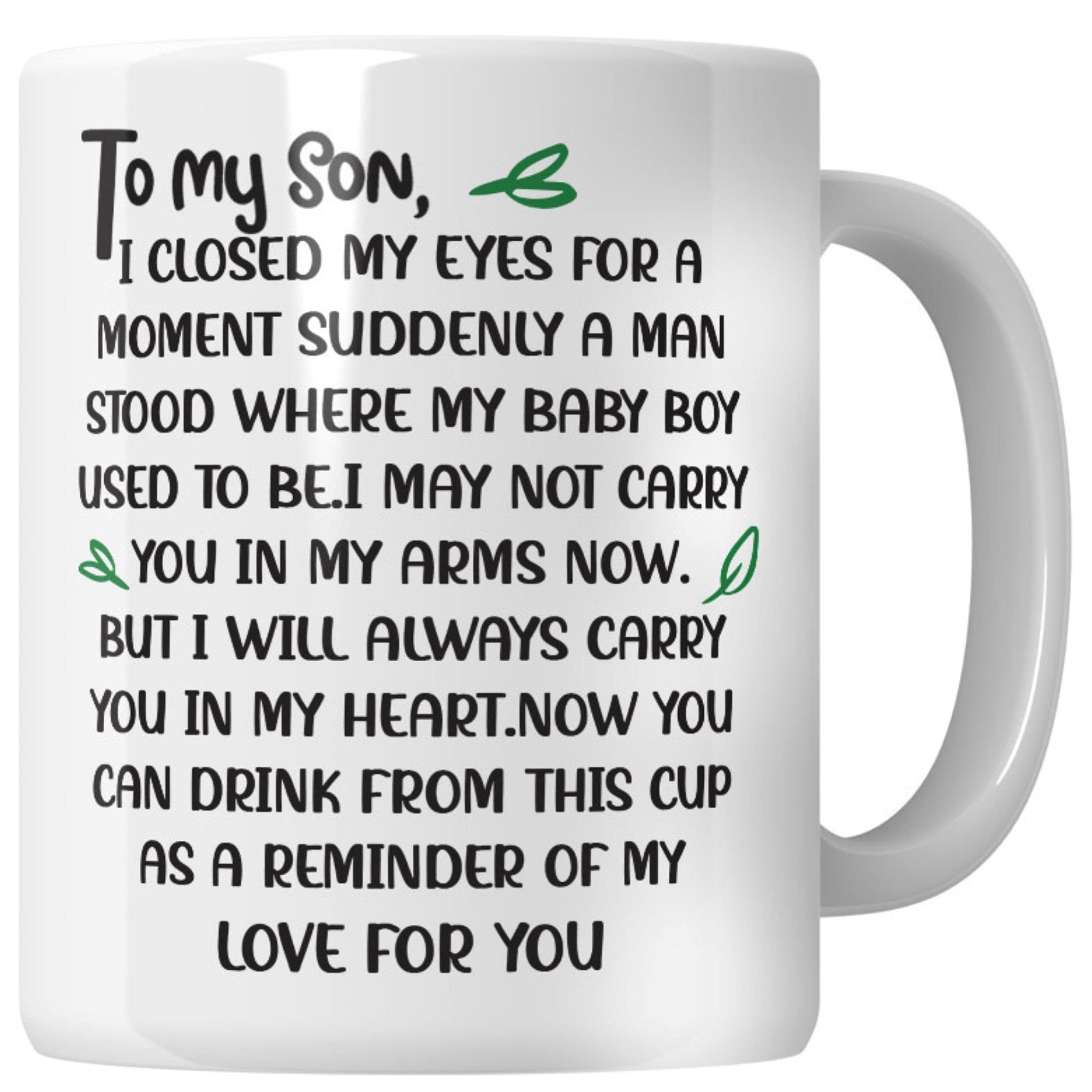 Whizguide 11 oz White Ceramic Coffee Mug – Letter Print Birthday Gift