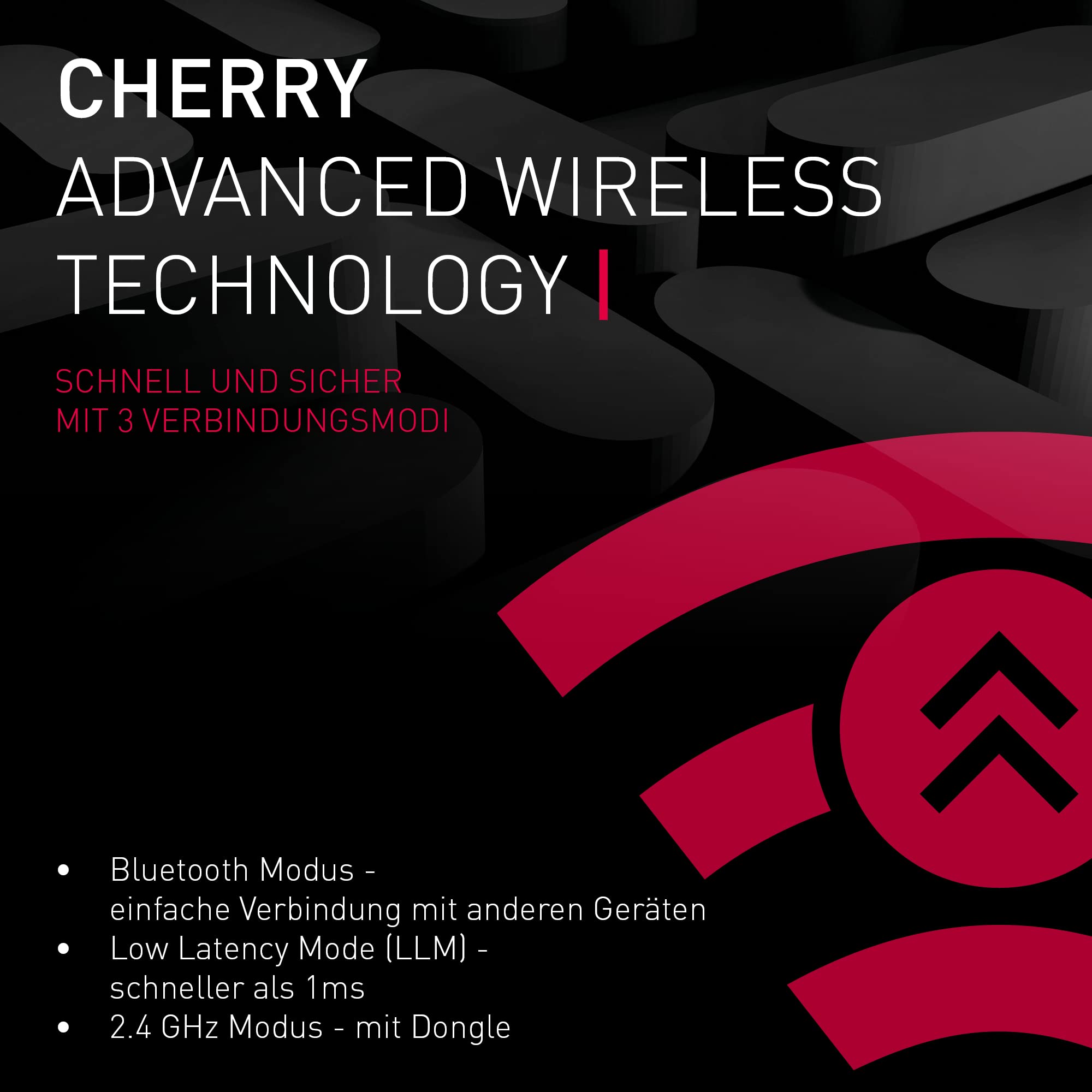 CHERRY MX-LP 2.1 Compact Wireless, Kabellose Gaming-Tastatur mit 69 Tasten, Deutsches Layout (QWERTZ), Mechanische MX Low Profile Speed Switches, Schwarz 3