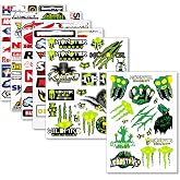 6 Sheets Motorcycle &amp;Car Stickers-Waterproof Vinyl Decals for Helmets &amp;Cars | Residue-free UV Resistant Decals with [Monster] for Motocross Dirt Bike ATV Truck Skateboard Laptop Bike &amp;Gear Customization