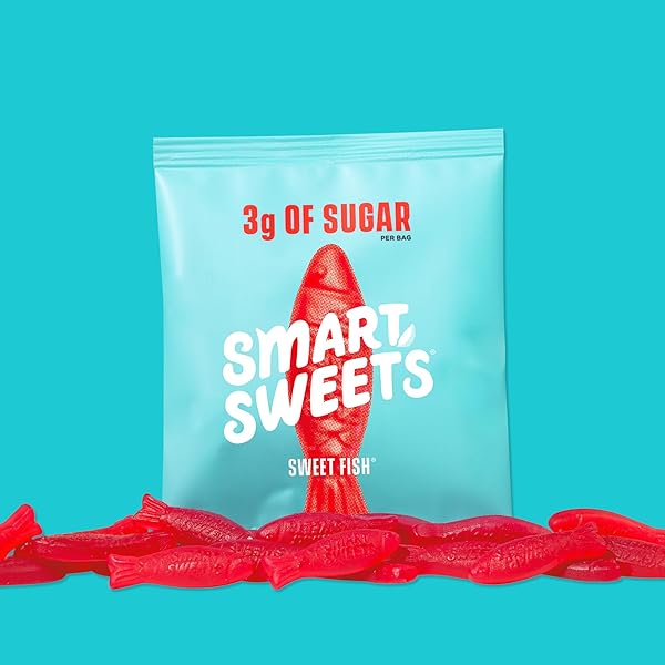 SMART SWEETS, CANDY GUMMY SWEET FISH, 1.8 OUNCE
