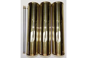 qdyzpp Grandfather Clock Weight Shells, Polished Brass, 60 x 245 mm, Set of 3 with Rods