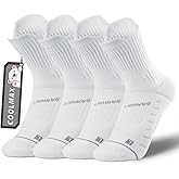 Rahhint Coolmax Compression Boys Youth Running Basketball Socks 4 Pairs Cushion Quarter Anti-Blister Athletic Socks