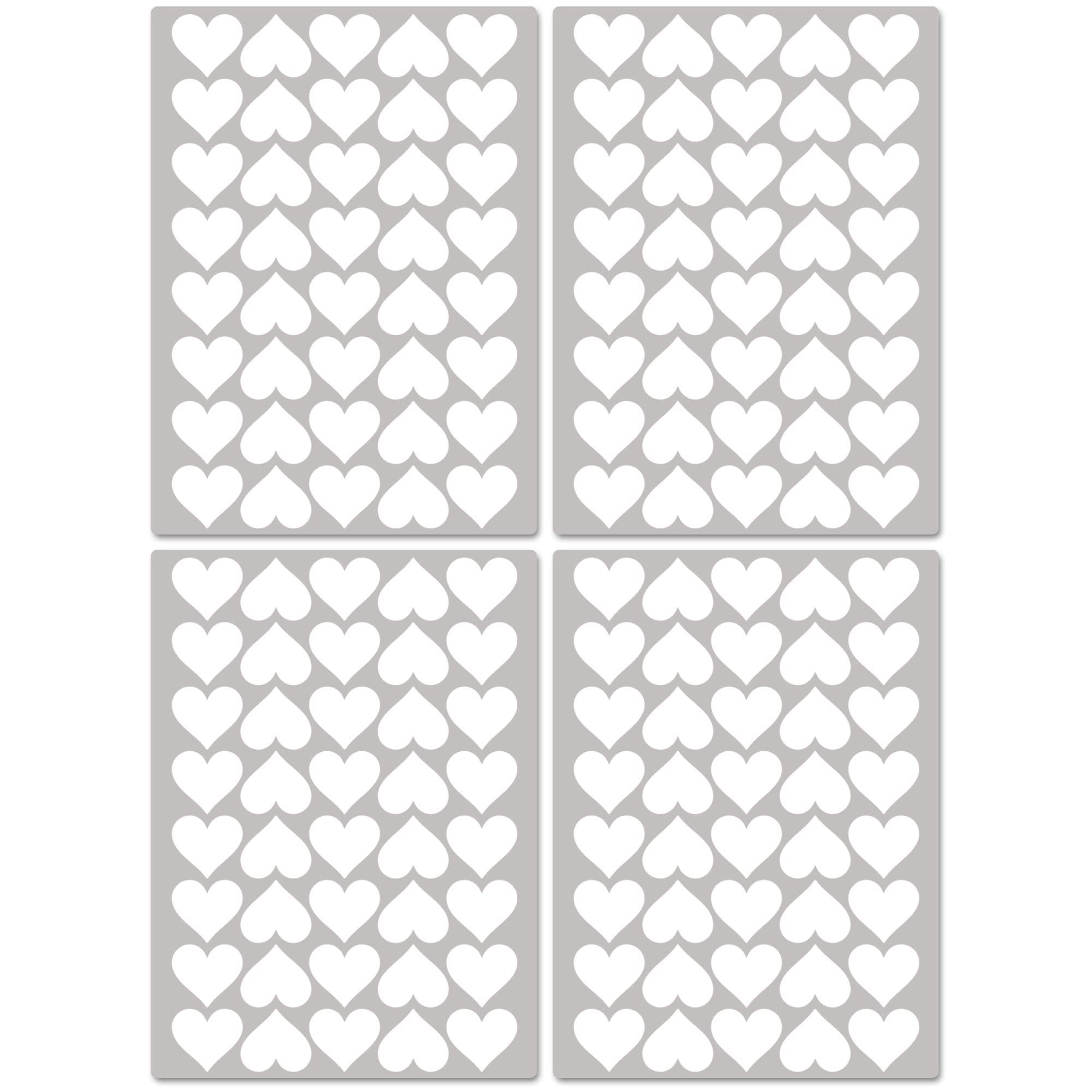 PREMYO Set of 160 Heart Wall Stickers Kids - Nursery Decor Easy to Apply - Decals for Bedrooms for Girls Boys White