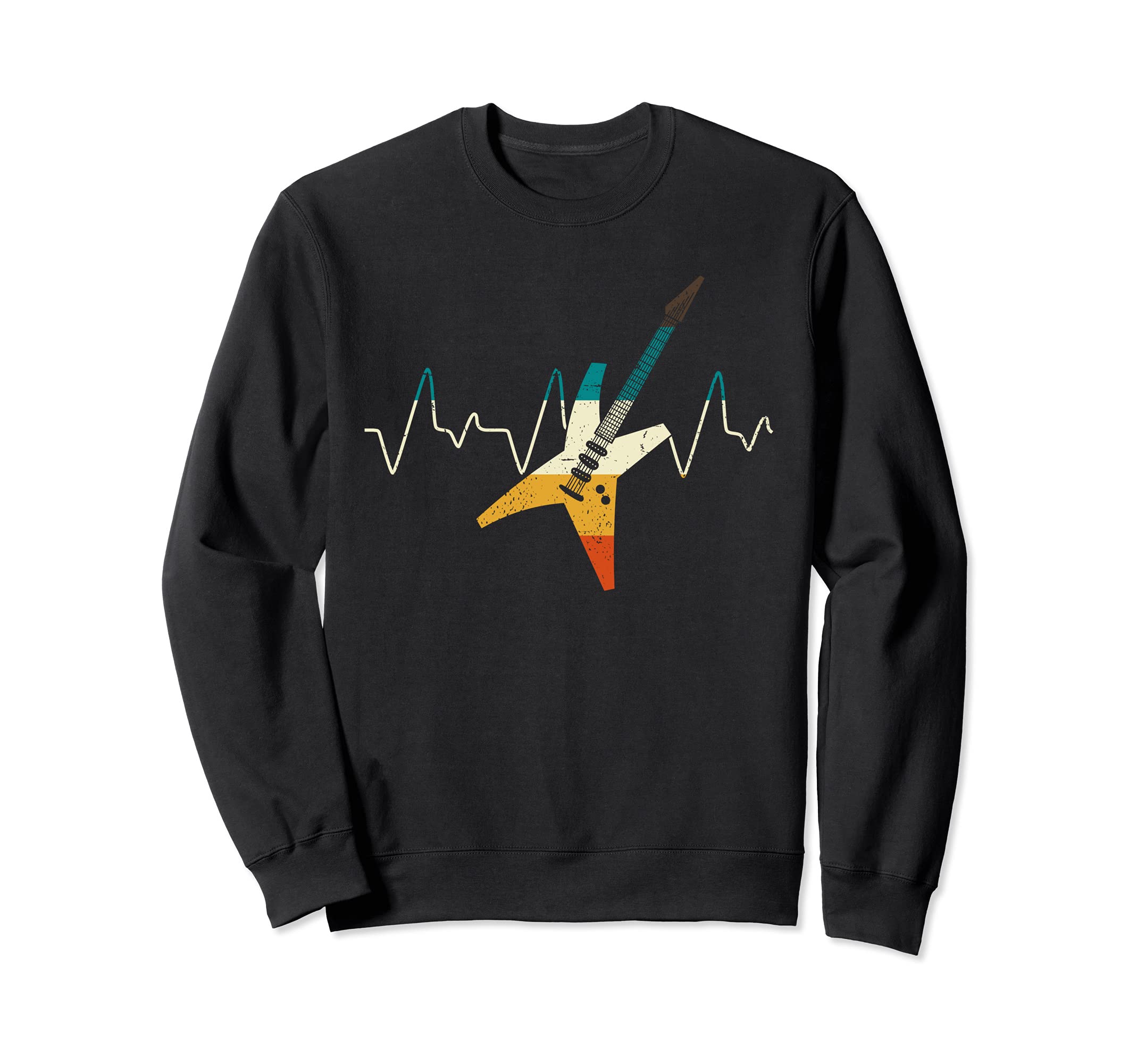 Retro Musician Electric Guitar Heartbeat Guitarist Guitar Sweatshirt