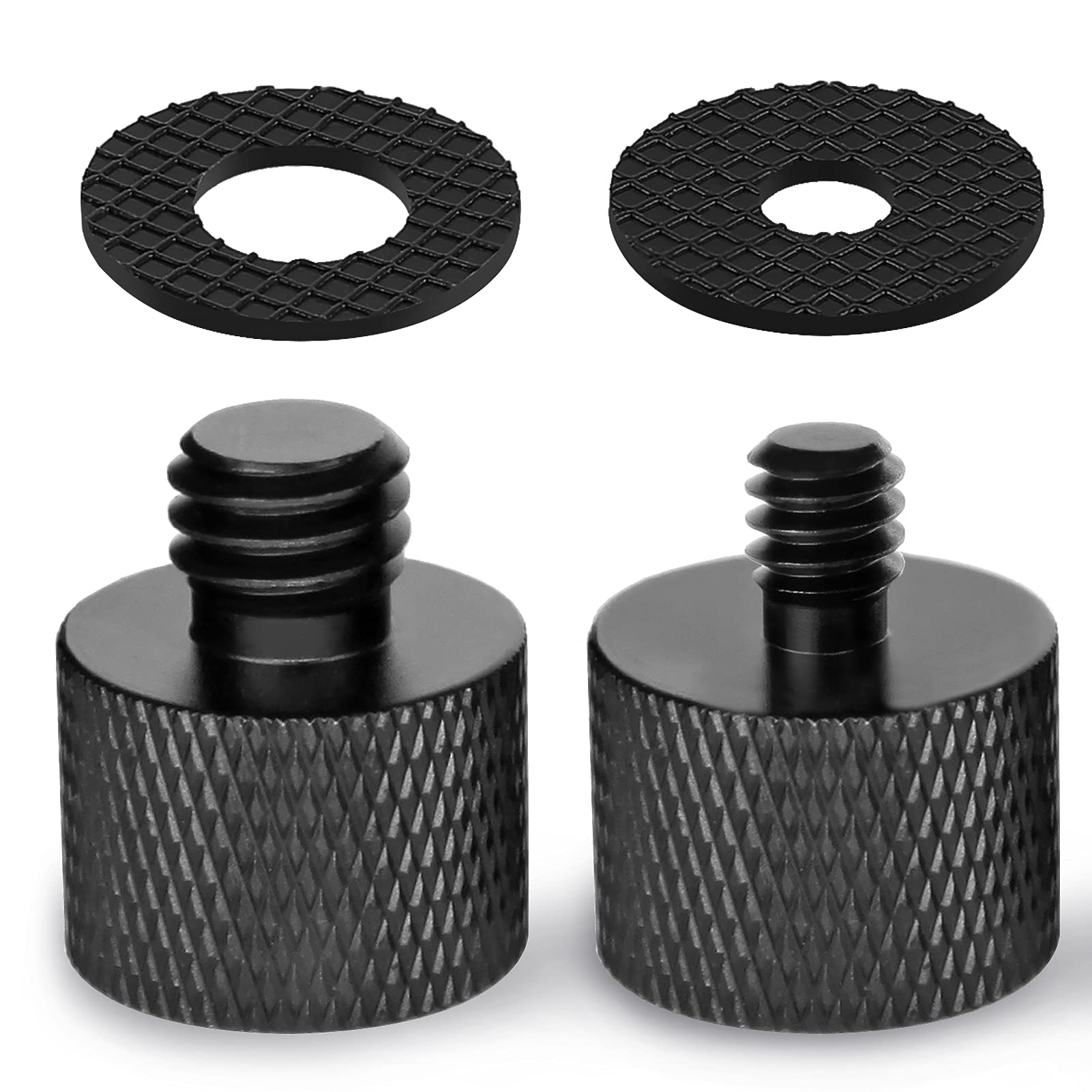 Frgyee Mic Screw Adapter Set - 5/8 to 1/4 & 5/8 to 3/8 for Microphone Stand to Tripod & Camera