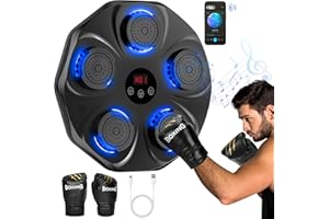 TGLLM Music Boxing Machine, Smart Boxing Machine Wall Mounted, Bluetooth Music Boxing Trainer with Boxing Gloves, Boxing Target Workout Punching Equipment for Adults & Kids