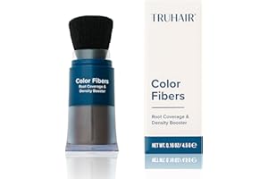 TRUHAIR Color Fibers Root Coverage & Density Booster | Quick-Apply Touch Up Hair Color | Natural Matching, Gray Hair Cover Up - 11 Colors Available (Darkest Brown)