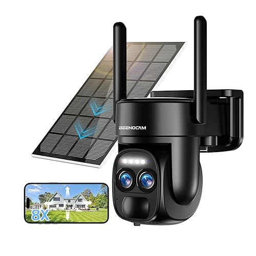 8X Zoom 4K 5Dbi Security Cameras Wireless Outdoor, Battery