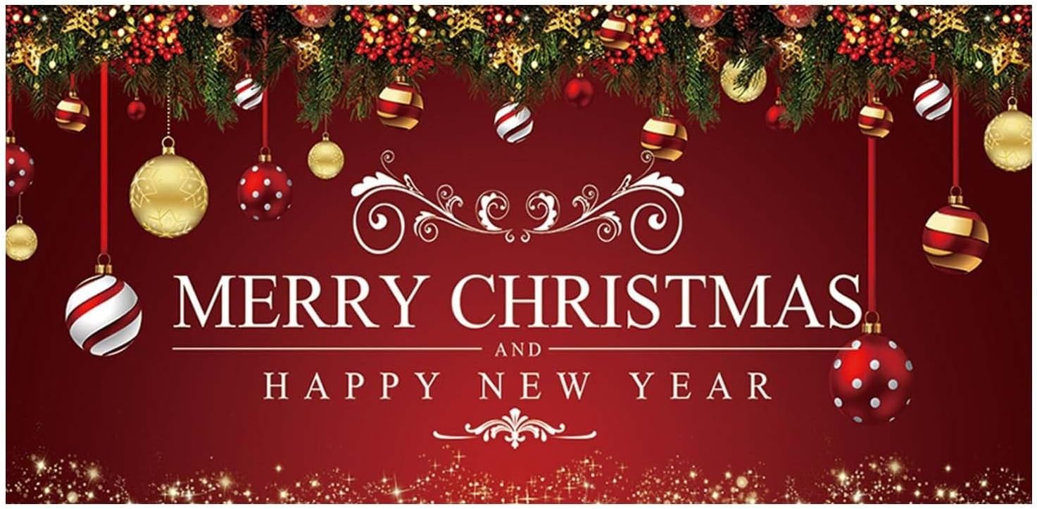 Garage Door Decorations - 7 x 16 ft Garage Door Christmas Decorations,Christmas Garage Door Banner, Large Christmas Garage Door Decorations, Outdoor Christmas Garage Door Mural (Red)