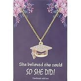 Dainty Graduation Cap Necklace for Her,Personalized Graduation Gifts for Her,Graduation Necklace with Graduation Card for High School/College/8th Grade/Masters Degree/Nurse/5th Grade,Class of 2026