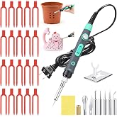 Lounsweer Plant Pot Perforator Electric Hot Knife Plastic Cutter | Foam Plastic Cutter with 7 Drill Bits, Drainage Hole Tool for Flowerpots, Temperature Control, DIY Garden Planting Hand Tool