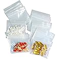 100 Packs Pill Bags 6 mil Sturdy 3x2.75 inch Pill Pouches BPA Free Seal Waterproof Handy Reusable Pill Bags for Travel Small Plastic Bags for Pill Organizer, Jewelry and Small Craft Pieces