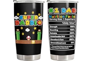Father Day Gifts, Daddio Tumbler with Lid 20 oz Stainless Steel, Dad Coffee Mug, Gamer Dad Drinking Cup, Birthday Gifts for F