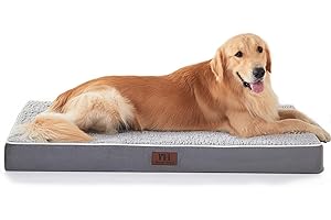 Figopage Orthopedic Dog Beds for Large Sized Dog with Removable Washable Cover, Egg Crate Foam Pet beds, Waterproof Lining and Kennel Pad Mat Anti-Slip Bottom, 36 inch