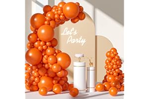 FOTIOMRG 110pcs Orange Balloon Garland Arch Kit, 18 12 10 5 inch Orange Latex Balloons Different Sizes Pack for Birthday Graduation Baby Shower Halloween Christmas Wedding Party Decorations