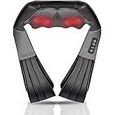 GULZO 4D Shiatsu Neck and Shoulder Massager with Heat, Deep Tissue Back and Neck Massager for Pain Relief, Eco-Friendly Portable Massage Pillow for Home Office Car, Relaxing Gift for Men and Women