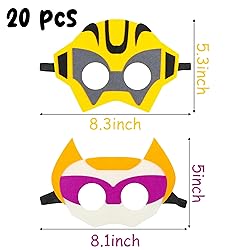 BeYumi 20Pcs Robots Felt Masks Set, Bots Party