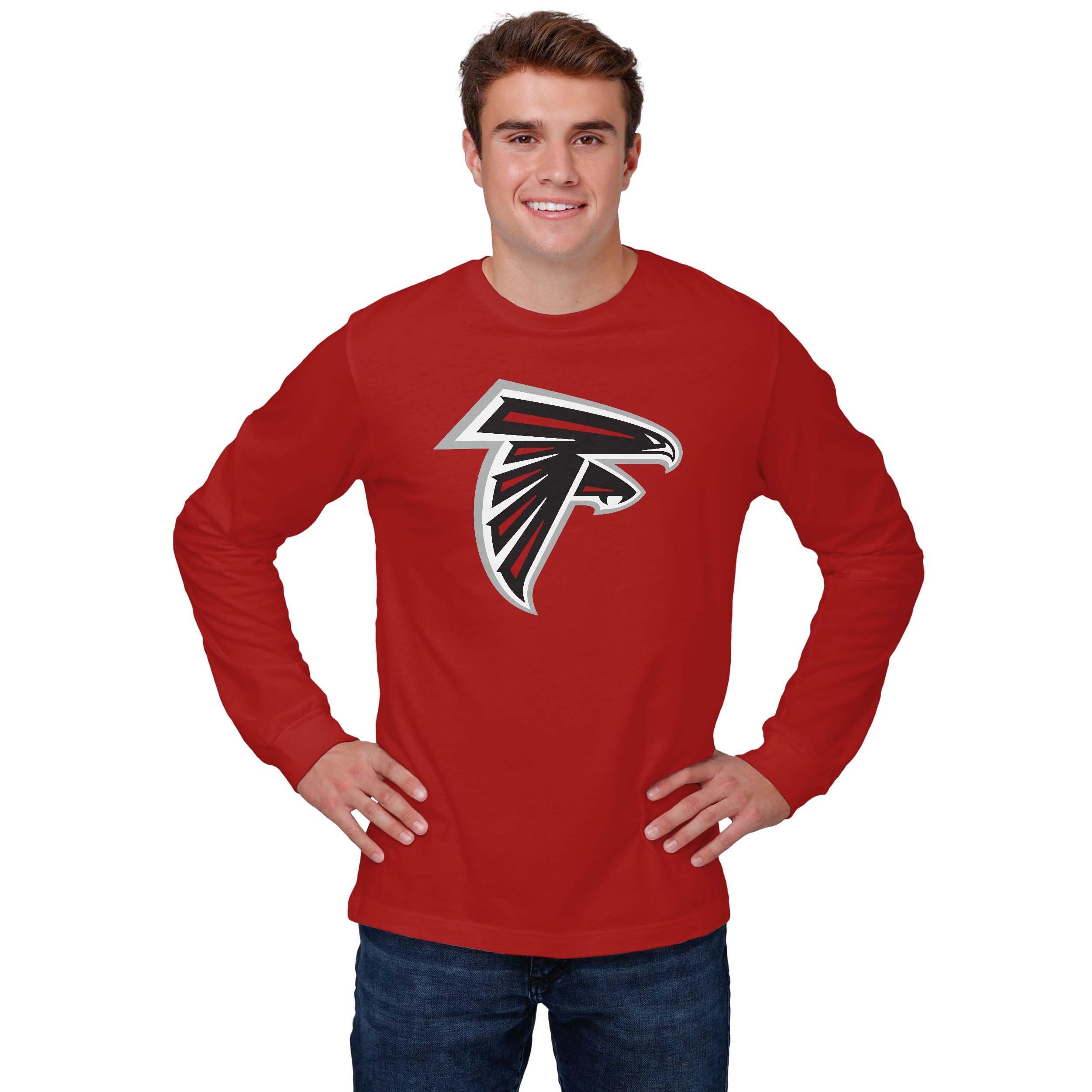 FOCO Atlanta Falcons NFL Mens Primary Logo Long Sleeve T-Shirt - Canvas Red - S Image