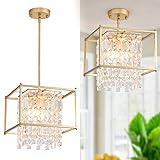 Ejerlya Gold Crystal Chandelier Industrial Pendant