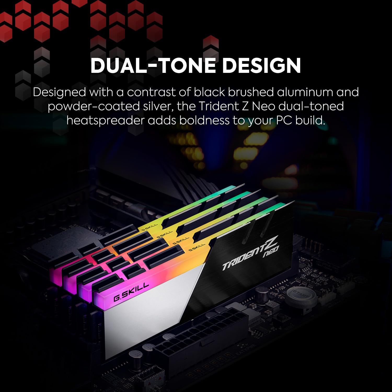 G.SKILL Trident Z Neo Series DDR4 RAM (XMP) 32GB (2x16GB) 3600MT/s CL16-19-19-39 1.35V Intel AMD Desktop Computer Memory U-DIMM (F4-3600C16D-32GTZNC)