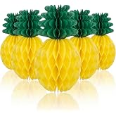 Luau Party Decorations - 5 PCS Pineapple Honeycomb Table Centerpieces for Hawaiian Themed Birthday Party Favors Supplies | Tropical Party Decorations for Summer Beach Pool