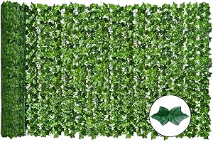 liwzszwil ArtificialIvy Privacy Fence Greenery Wall,39x118 inch Balcony Fence Privacy Screen Fake Leaf,Green Fencing Roll with Faux Sweetpotatoes Leaves Screen for Patio,Garden,Backyard