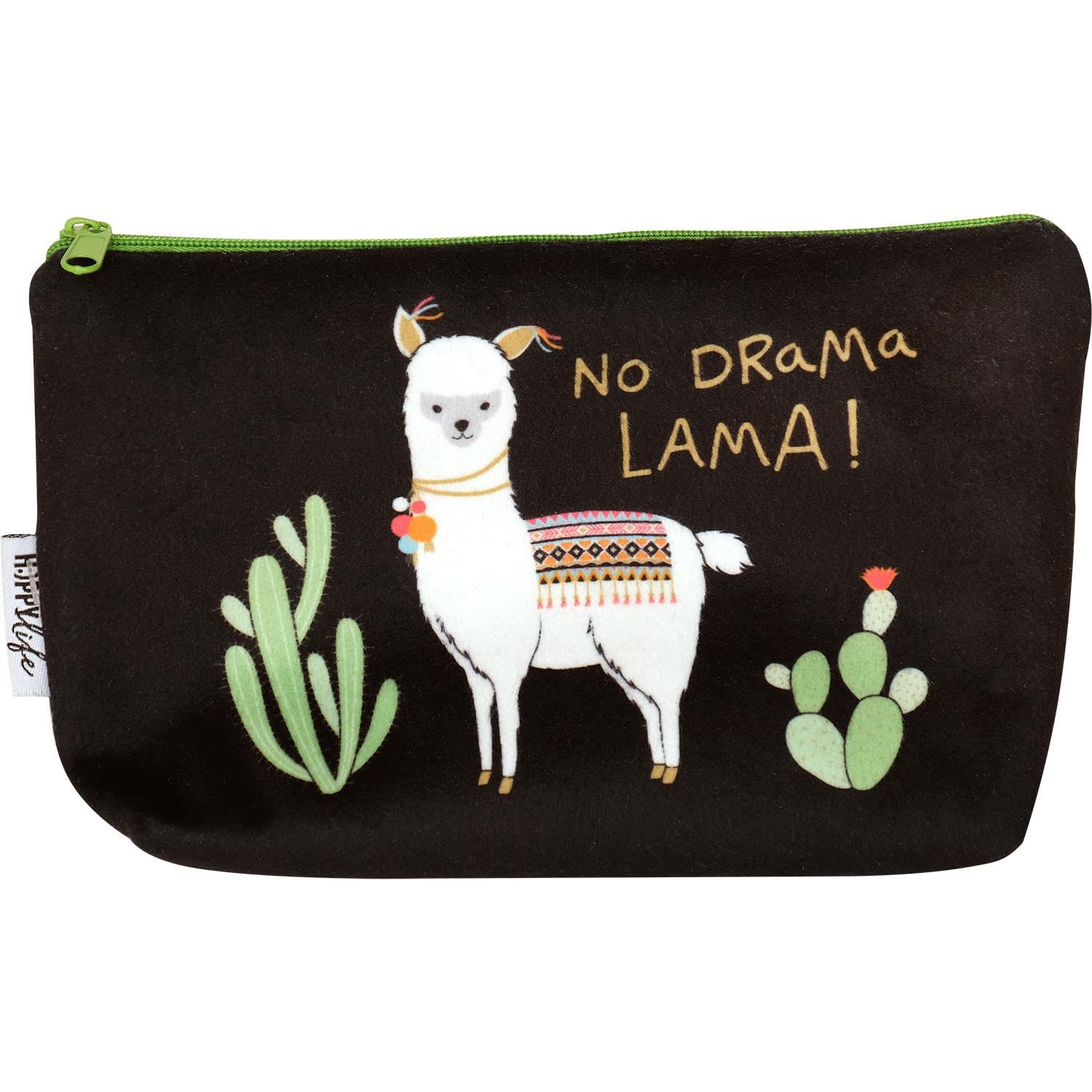 H:)PPY life Die Geschenkewelt 45571 Pencil Case with Lama and Cactus 20 cm x 12 cm x 4 cm with Zip Fastening Polyester Multi-Coloured