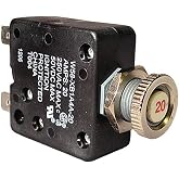 POTTER &amp; BRUMFIELD W58-XB1A4A-20 1-Pole, 20A, 250 VAC, 50 VDC, Circuit Breaker, Thermal