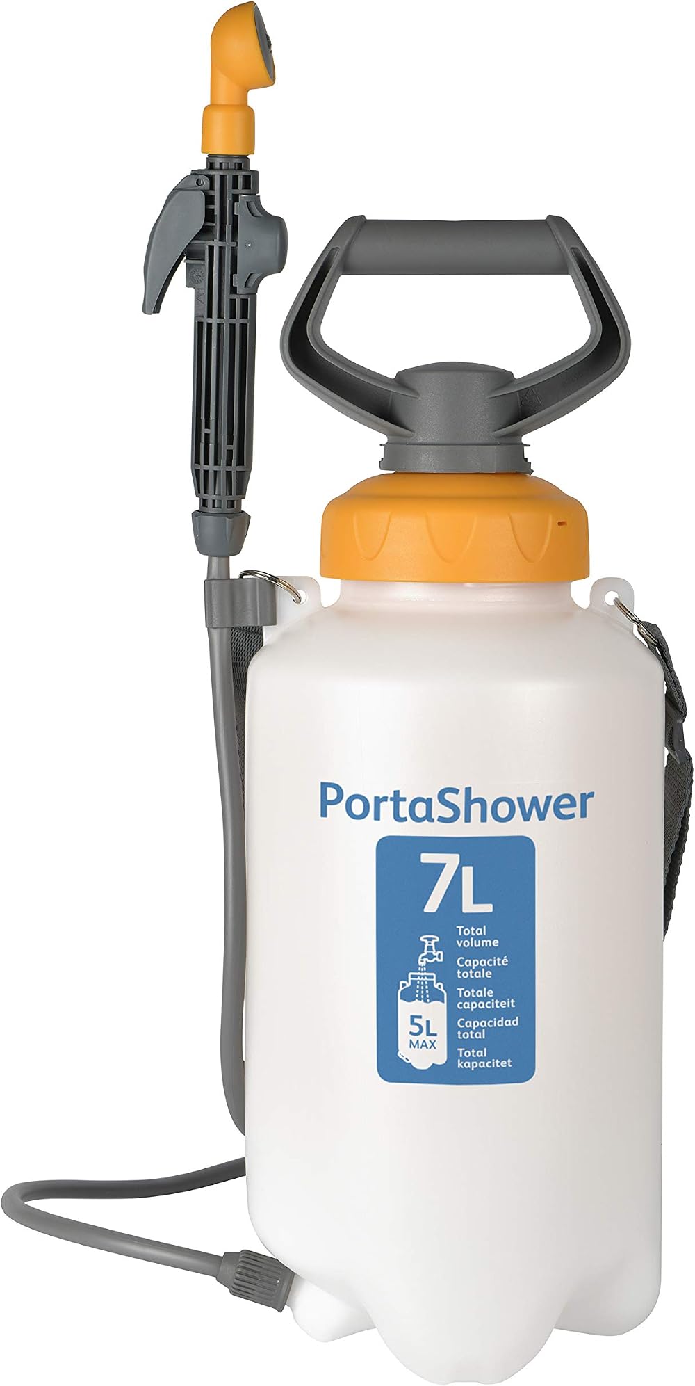 Hozelock Pressure Sprayer Portashower 7L with Shower Head & Strap