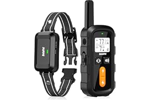 DELUPET Dog Training Collar - Dog Shock Collar with Remote 1600FT, Waterproof Collar, 3 Training Modes and 4 Channels, Security Lock for All Breeds, Sizes