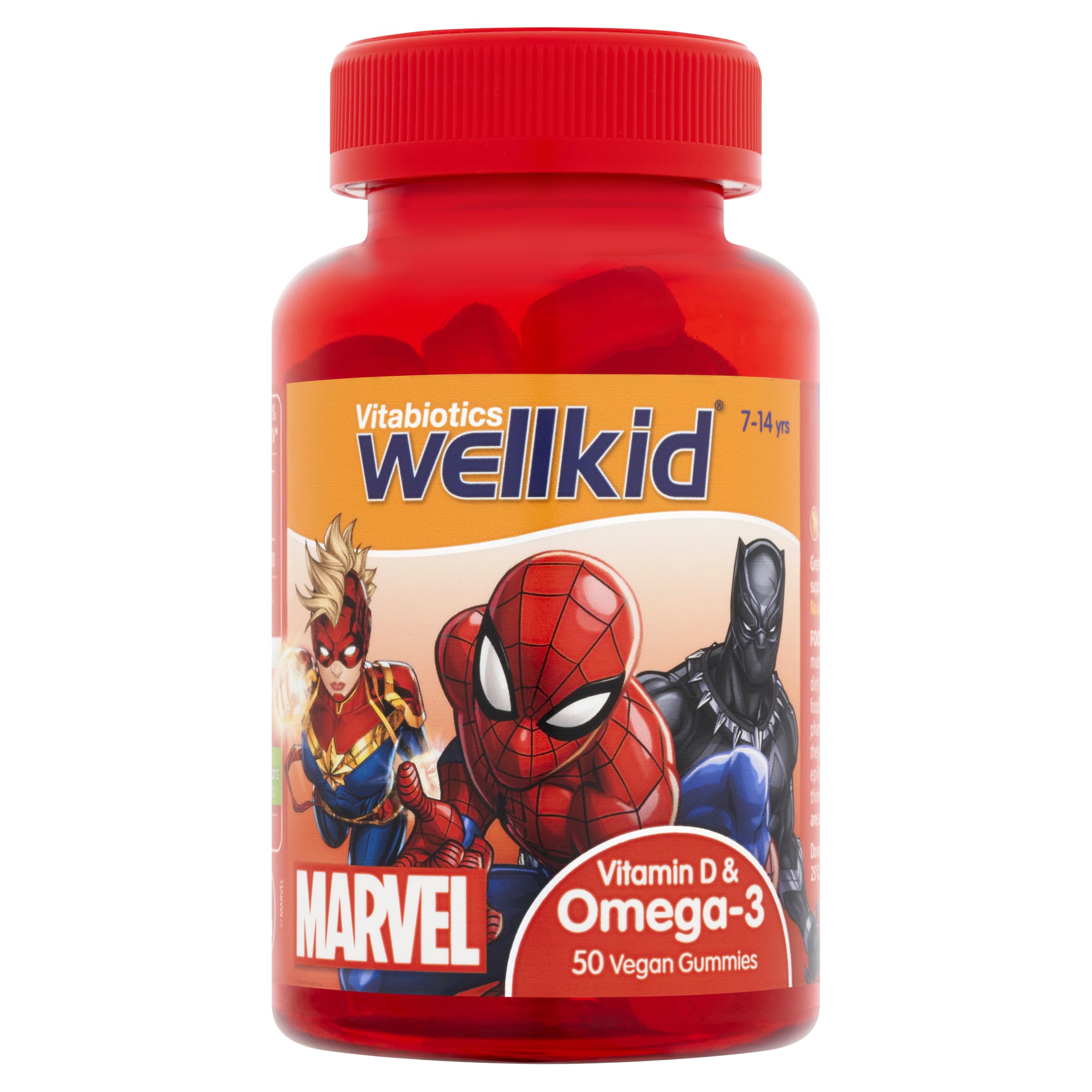 Wellkid Vitabiotics WellKid Marvel Omega 3 and Vitamin D, Soft Jellies, 174 g, 50 Count