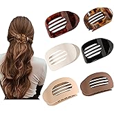 6PCS Flat Hair Clips for Women, French Design Flat Hair Claws, Secure Hold Inner Teeth Hair Claw Clips, Strong Hold No Slip Hair Barrettes For Lying Down Holiday Christmas Gifts