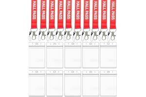 BEMAXYE Hall Pass Lanyards with Card Holders, School Classroom Passes Lanyard Set for Teacher Parents (10 x Hall Lanyards)