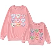 Ritatte Mommy and Me Valentines Sweatshirt Love Heart Graphic Letter Pullover Family Matching Outfit Long Sleeve Tops