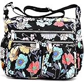 Wafybsre Crossbody Bags for Women Multiple Pockets Shoulder Handbag Casual Nylon Lightweight Purse