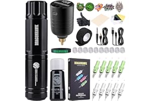 Dragonhawk Tattoo Kit Wireless Beginner Tattoo Gun Machine Kit Complete Tattoo Cartridges Needles Kit Power Supply