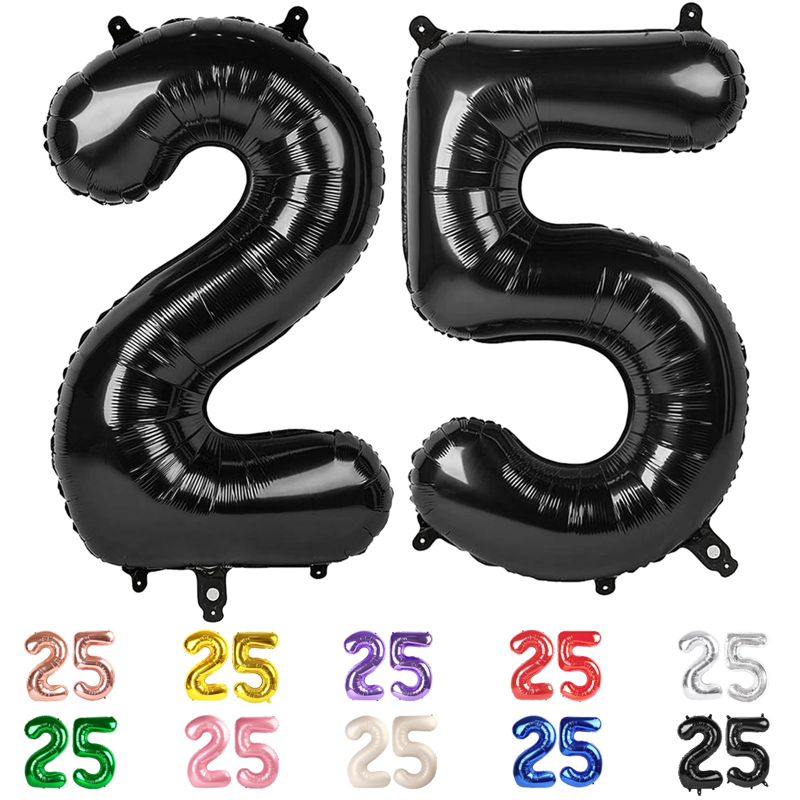 Photo 1 of 25 Balloon Numbers, 25th Birthday Decorations for Women Men, Number 52 Balloons 40 In Black Birthday Party Decorations for Wedding, Celebration Party, Graduations