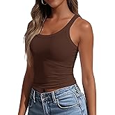 GEMBERA Womens Scoop Neck Sleeveless Fitted Ribbed Knit Basic Layering Cropped Tank Top Shirts Camisole
