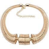 Florate Big Chunky Statement Metal Tribe Choker Collar Necklace for Women Fashion Gold Color Ethinic Jeweled Egyptian Necklace