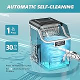 EUHOMY Ice Cube Maker Countertop 44lbs/Day Dual Water Supply 24pcs/cycle view 7
