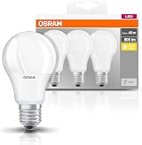 OSRAM LED Base Classic A Bulb E27 9.5W 2700K Frosted 3 Pack 60W Repl view 3