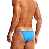 PAIZH Men's Sexy Ice Silk Bikini Underwear Soft Low Rise String Cut Bulge Pouch Briefs