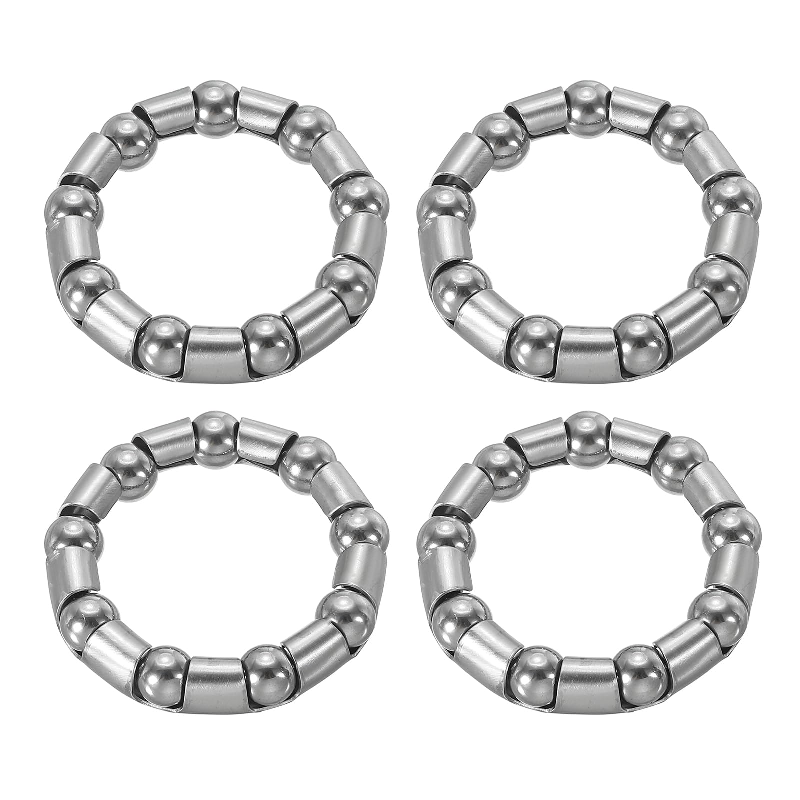 PATIKIL Bike Ball Crank Bearing 45mm x 9 Balls, 4 Pack Stainless Steel Bicycle Bearings Replacement Bike Parts Repair Accessories for Bike Front Rear, Silver