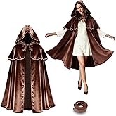 Sunlisky Renaissance Costumes Cloak with Hood Arm Holes Women Medieval Hooded Cape for Halloween Cosplay