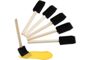 Giantree 5Pcs Foam Brushes for Painting, Foam Paint Brushes, Sponge Paint Brush, 1 Inch Paint Brush for Painting, Wooden Handles Brushes for Staining DIY Craft Varnishes Painting and Cleaning(1 Inch)