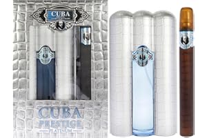 Cuba Prestige Platinum by Cuba for Men - 2 Pc Gift Set 3.4oz EDT Spray, 1.17oz EDT Spray