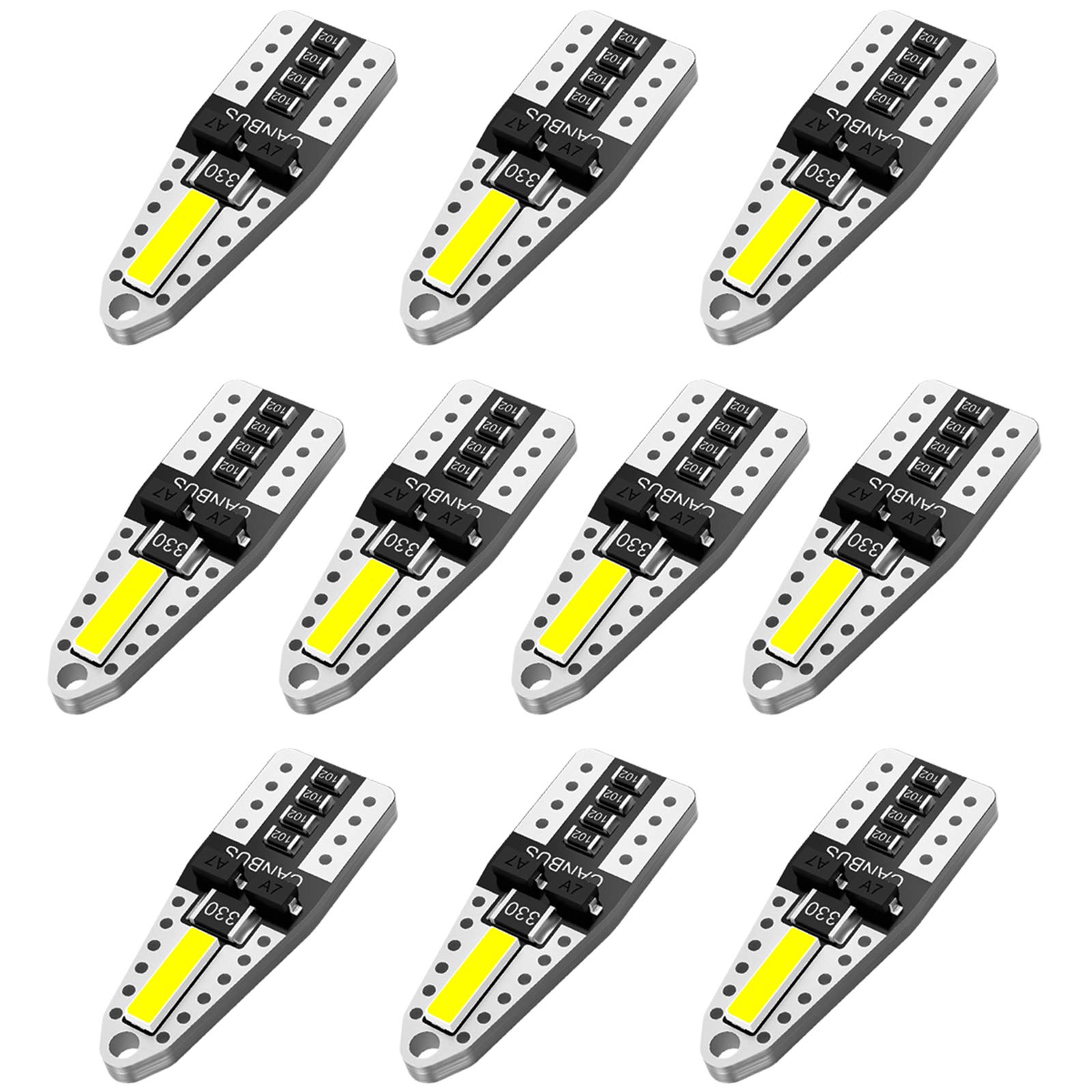 AGLINT T10 W5W 194 LED Light Bulbs White CANBUS Error Free 501 168 2825 12V Replacement Bulb for Car Interior Lights Dome Map Trunk Door Courtesy License Plate Light 10Pcs