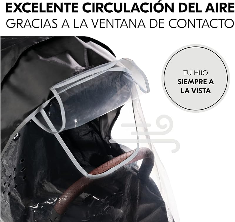 Plastico Lluvia Silla Paseo Universal, Burbuja de Lluvia Universal, Protector de Lluvia con Borde Reflectante, Ventana, Fácil colocación, Transparente