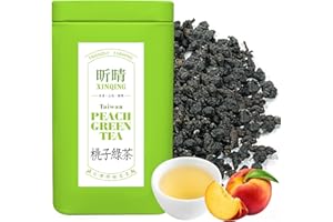 XINQING Xin Qing Organic White Peach Green Tea Peach Green Tea Peach Loose Leaf Green Tea Loose Leaf Green Tea Loose Green Tea Taiwan High Mountain Green Tea Taiwanese Green Tea 150g